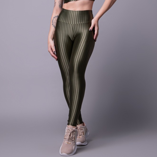 Calça Legging Fitness New Zig Poliamida Verde