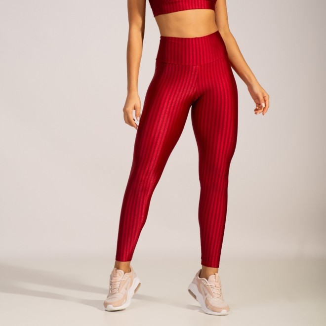 Calça Legging Fitness New Zig Poliamida Vermelho