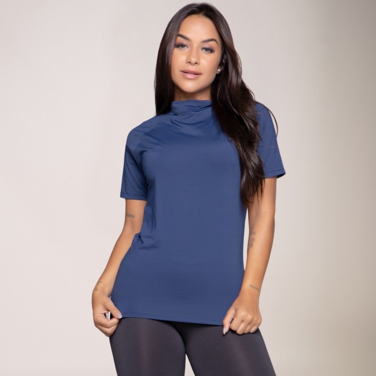 Blusa Térmica Segunda Pele Proteção UV+ Manga Curta Marinho