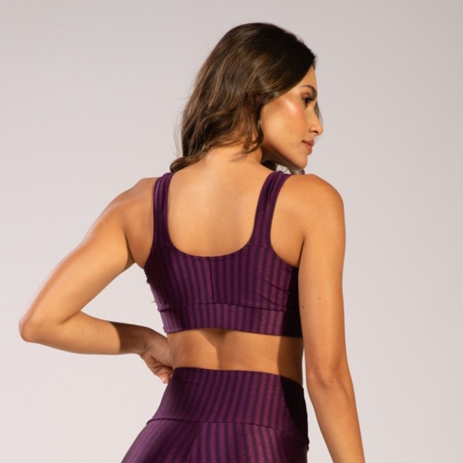 Top Fitness New Zig Com Bojo Removível Roxo