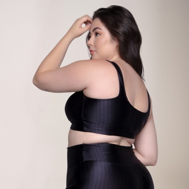 Top Fitness Plus Size New Zig Sem Bojo Preto