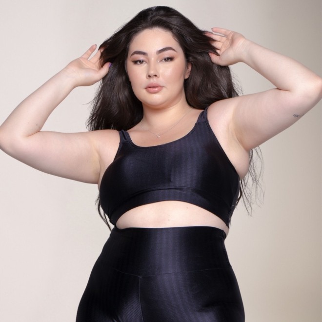 Top Fitness Plus Size New Zig Sem Bojo Preto