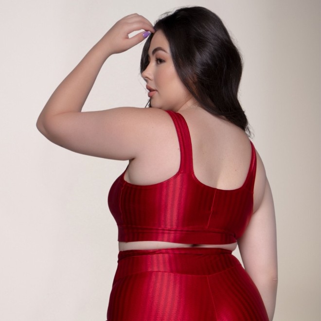 Top Fitness Plus Size New Zig Sem Bojo Vermelho