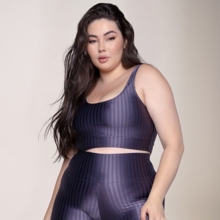 Top Fitness Plus Size New Zig Sem Bojo Cinza