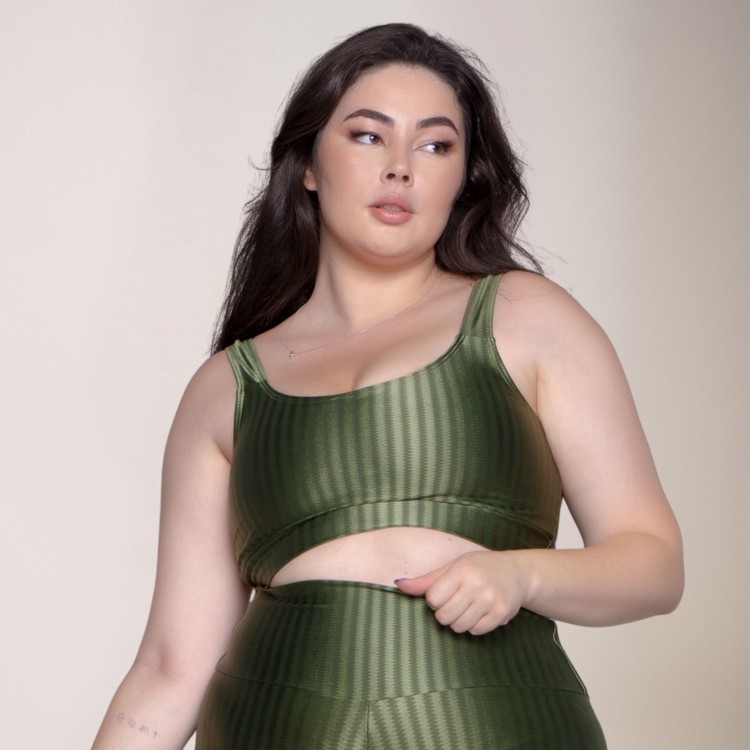 Top Fitness Plus Size New Zig Sem Bojo Verde