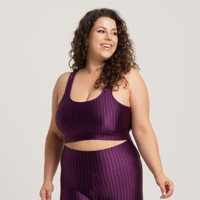 Top Fitness Plus Size New Zig Sem Bojo Roxo