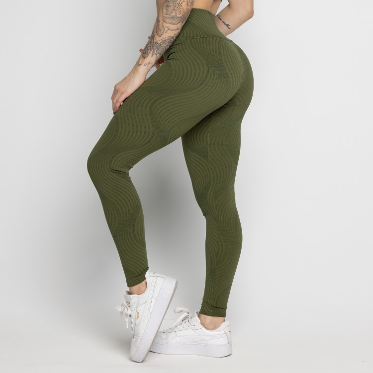 Calça Legging Fitness Jacquard Verde