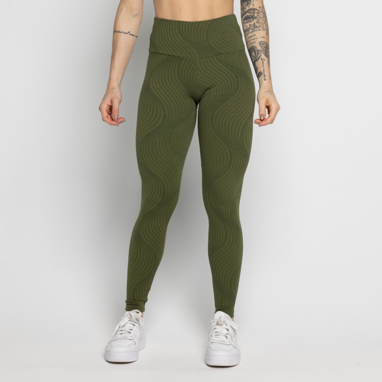 Calça Legging Fitness Jacquard Verde