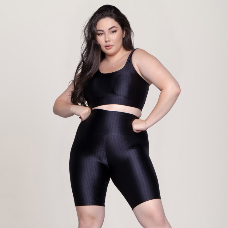 Bermuda New Zig Plus Size Preto
