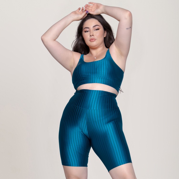 Bermuda New Zig Plus Size Azul