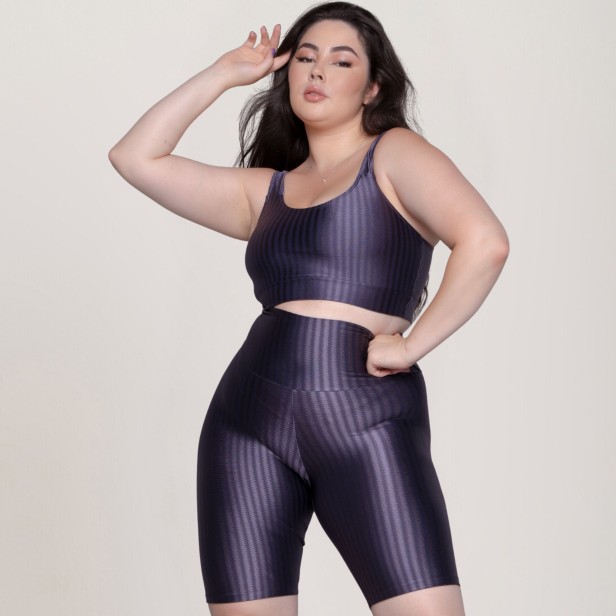 Bermuda New Zig Plus Size Cinza