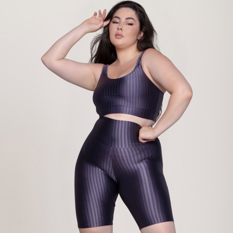 Bermuda New Zig Plus Size Cinza