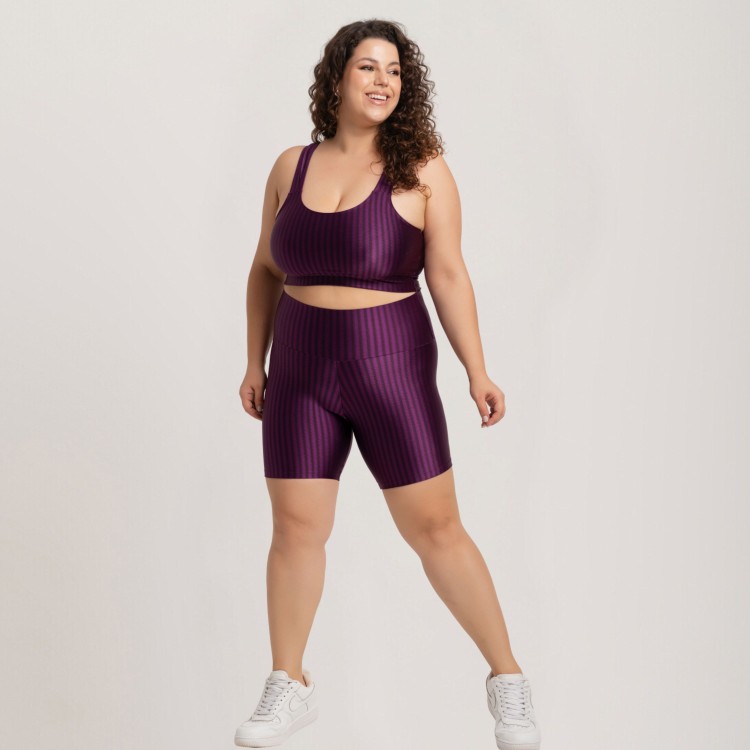 Bermuda New Zig Plus Size Roxo