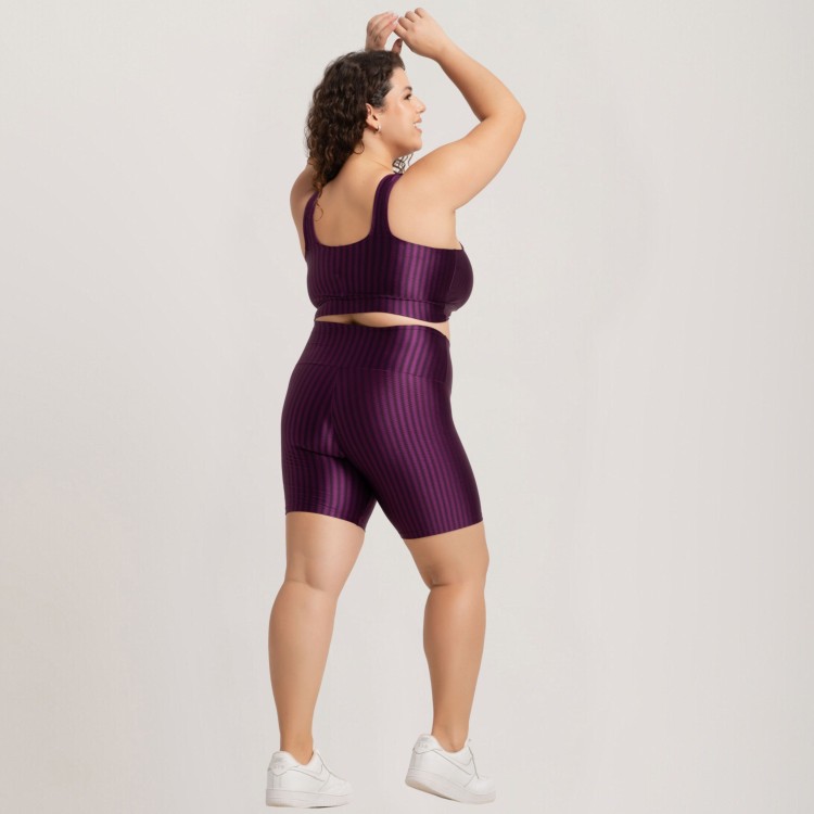 Bermuda New Zig Plus Size Roxo