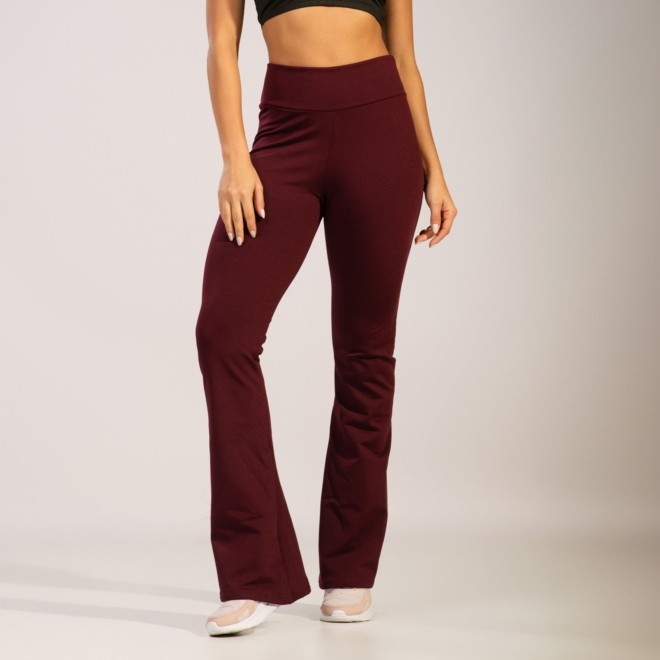 Calça Flare Peluciada Bailarina Vinho