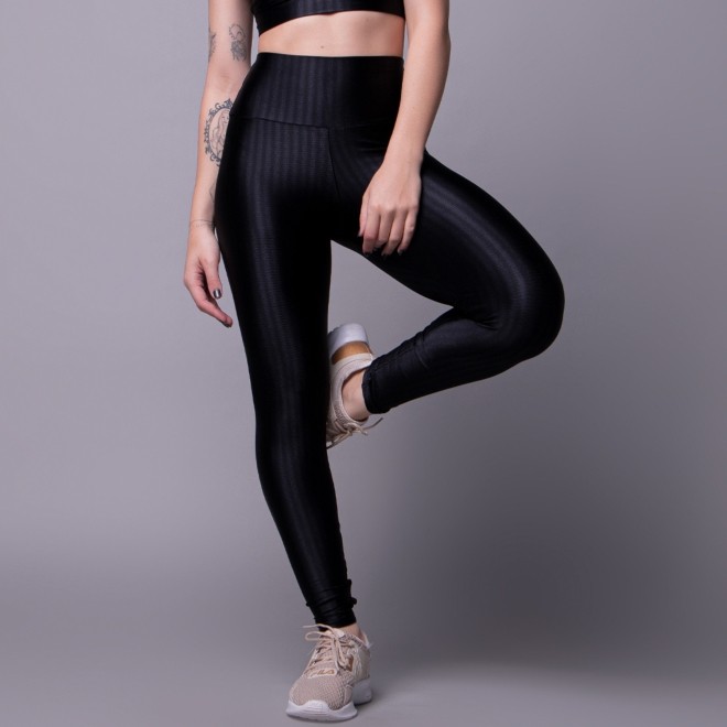 Calça Legging Fitness New Zig Poliamida Preto